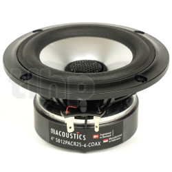 Haut-parleur coaxial SB Acoustics SB12PACR25-4-COAX , impédance 4+4 ohm, 4 pouce