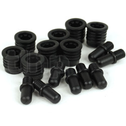 Lot de 8 clips (mâle+femelle) pour façade d'enceinte, plastique noir