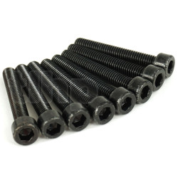 Lot de 8 vis acier zingué noir diamètre M6, longueur 40 mm, tête cylindrique