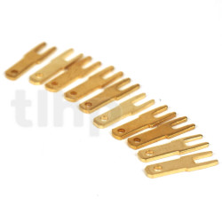 Lot de 10 connecteurs plat mâle 2.8 mm plaqué or, pour cosses Fast-on 2.8 mm