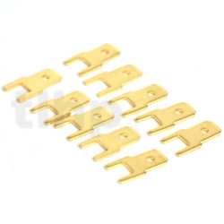 Lot de 10 connecteurs plat mâle 4.8 mm plaqué or, pour cosses Fast-on 4.8 mm