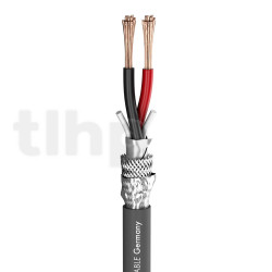 Câble HP en bobine de 100 mètres Sommercable MERIDIAN SP225 blindé pour installation, enveloppe FRNC Ø7.8mm, gris, OFC, 2x2.5mm²