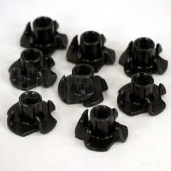 Lot de 8 écrous à frapper M5, noir, longueur 8 mm