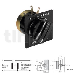 Atténuateur Monacor LP-100-8, mono, 15W, 8 ohm