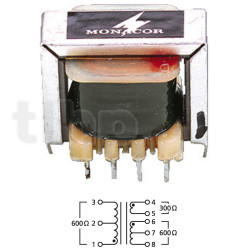 Transformateur d'isolement pour signaux ligne, Monacor LTR-110