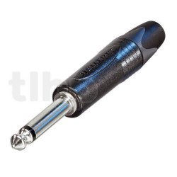 Fiche Neutrik NP2X-BAG, Jack 6.35 mm, mâle, 2 points, corps noir, contacts nickel