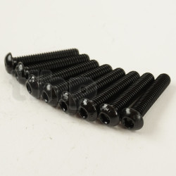 Lot de 8 vis acier noir diamètre M6, longueur 30 mm, tête bombée