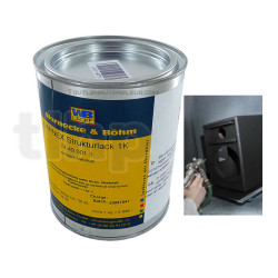 Pot de peinture professionnelle 6kg Warnex noire texturée, spéciale pour enceinte, application au rouleau "nid d'abeille"