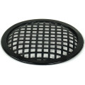 Grille TLHP pour haut-parleur 6 pouce, diamètre extérieur 155.5 mm, acier épais finition noire, trous carrés 8x8 mm, collerette périphérique caoutchouc