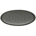 Grille TLHP pour haut-parleur 18 pouce, diamètre extérieur 466 mm, acier épais finition noire, trous ronds diamètre 4 mm, collerette périphérique caoutchouc