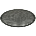 Grille TLHP pour haut-parleur 15 pouce, diamètre extérieur 387 mm, acier épais finition noire, trous ronds diamètre 4 mm, collerette périphérique caoutchouc