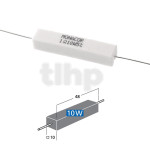 Résistance cémentée Monacor LSR-10/10, 1ohm, 10w, 48 x 10mm