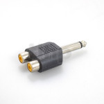 Adaptateur double RCA femelle vers Jack mâle 6.35 mm mono