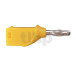 Fiche banane 43 mm, PVC jaune, empilable, connexion à souder