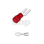 Cosse fourches 5.2 mm, lot de 10 unités, isolant rouge, pour conducteurs 0.5 à 1.0 mm²