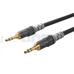 Câble patch noir 1.5m mini-Jack stéréo 3.5 mm, Sommercable HBA-3S, avec connecteurs Hicon à contacts plaqués or