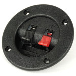 Bornier plastique 2 voies à pince, façade ronde diamètre 75 mm