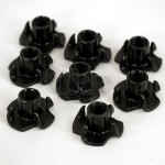 Lot de 8 écrous à frapper M5, noir, longueur 8 mm