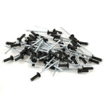 Rivet aveugle type cannelé, mandrin acier zingué, corps aluminium peint noir, 3.2x10mm, sachet de 50 unités