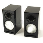 Paire d'ébénisteries finition noir brillant (avec grilles pour haut-parleurs) pour kit SB Acoustics Micro C