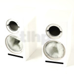 Paire d'ébénisteries finition blanc satin (avec grilles pour haut-parleurs) pour kit SB Acoustics Micro C
