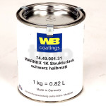 Pot de peinture professionnelle 1kg Warnex noire texturée, spéciale pour enceinte, application au rouleau "nid d'abeille"