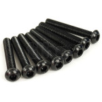 Lot de 8 vis acier noir diamètre M6, longueur 40 mm, tête bombée