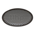 Grille haut-parleur ronde, acier noir, trous carrés, diamètre extérieur 205 mm (+/-2mm), pour haut-parleur 8 pouce