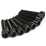 Lot de 8 vis acier zingué noir diamètre M6, longueur 30 mm, tête cylindrique