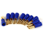 Lot de 10 cosses Fast-on 2.8 mm femelle plaqué or, isolant bleu, pour conducteur de 1.5 à 2.5 mm²