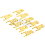 Lot de 10 connecteurs plat mâle 4.8 mm plaqué or, pour cosses Fast-on 4.8 mm