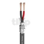 Câble HP en bobine de 100 mètres Sommercable MERIDIAN SP225 blindé pour installation, enveloppe FRNC Ø7.8mm, gris, OFC, 2x2.5mm²