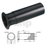 Event bass-reflex réglable Monacor MBR-50, diamètre intérieur 51 mm, longueur 150 à 280 mm