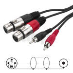 Câble adaptateur audio 1m, double RCA mâle vers double XLR femelle