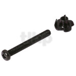 Lot de 8 vis noire M5 x 40 mm, tête cruciforme bombée, avec écrous M5