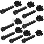 Lot de 8 vis M8 x 40 mm noir, avec écrous à griffes, Monacor MZF-8688