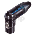 Fiche Neutrik XLR NC3FRX-BAG, femelle à angle droit, 3 points, corps métal noir, contacts argent