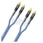 Câble patch Sommercable SC-ONYX équipé double HICON RCA mâle, bleu, longueur 2m