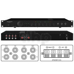Amplificateur mixeur stéréo universel 1U pour rack 19 pouce, 2 x 25w/4ohm, avec fonction Karaoké, partenaire vocal et sortie enregistrement, 432x275x45 mm