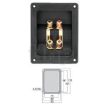 Double bornier enceinte Monacor ST-400GM, 122 x 95 mm, plaqué or