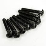 Lot de 8 vis acier zingué noir diamètre M5, longueur 30 mm, tête bombée