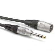 Câble instrument 0.6m XLR mâle 3 pôles vers Jack 6.35 mm stéréo, Sommercable HBP-XM6S, avec connecteurs à contacts plaqués or