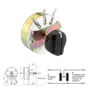 Atténuateur Monacor AT-62SK, mono, 8 ohm, 100w, long filetage