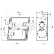 Paire d'ébénisteries finition orange brillant (avec grilles) pour kit SB Acoustics ARA / ARA Be