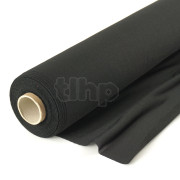 Tissu acoustique noir brillant haute qualité pour façade d'enceinte, spécial acoustique, 120gr/m², 100% polyester, largeur 150cm, rouleau de 25m