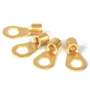 Lot de quatre cosses à œillet Mundorf à sertir ou à souder, M6, cuivre-Beryllium plaqué or, pour conducteurs de 1.5 à 2.5 mm²