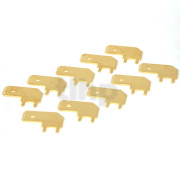Lot de 10 connecteurs plat mâle 6.3 mm plaqué or, angle-droit, pour cosses Fast-on 6.3 mm