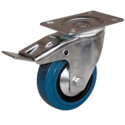 Roulette Guitel pivotante avec frein 100 mm polyamide bandage bleu