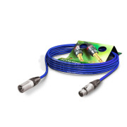 Câble Sommercable STAGE 22 HIGHFLEX équipé Neutrik XLR vers XLR, bleu, longueur 7.5m