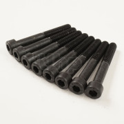 Lot de 8 vis acier noir diamètre M8, longueur 60 mm, tête cylindrique